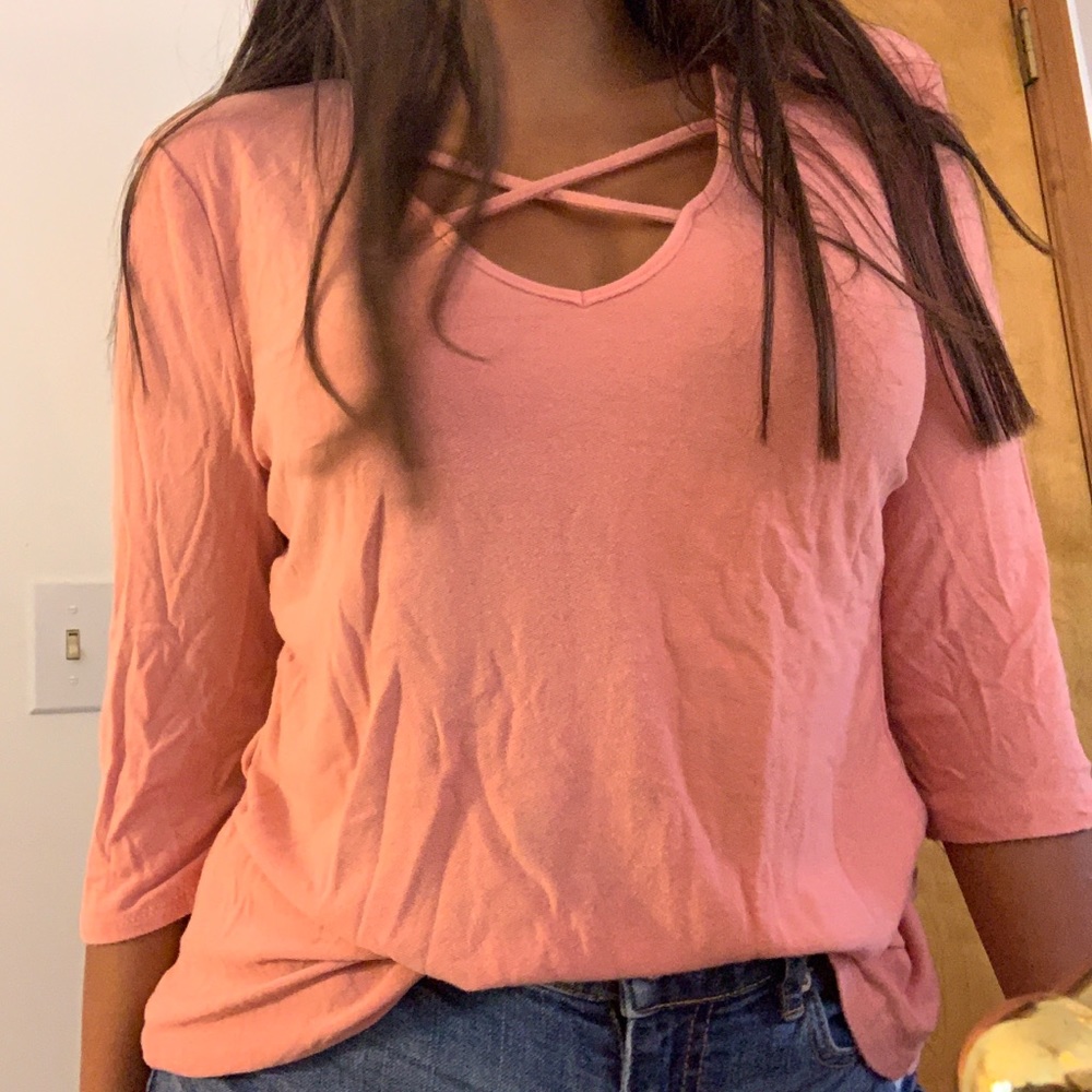 pink crossed top